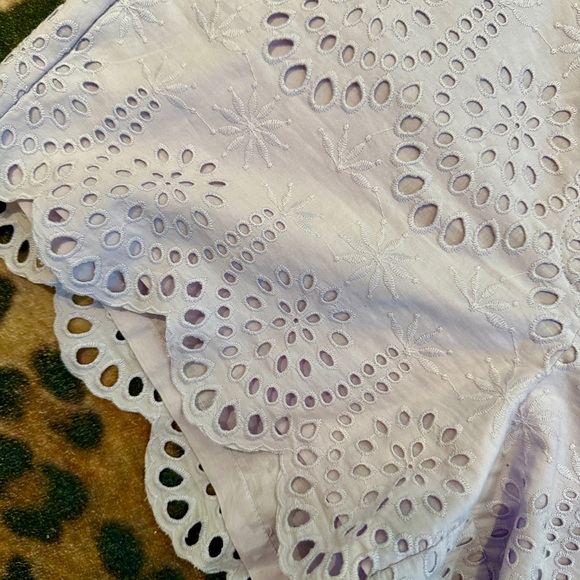 Ann Taylor Lavender Eyelet High Waist Shorts - Picture 3 of 6